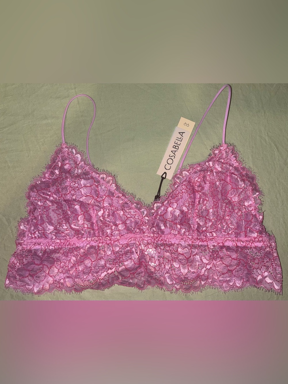 Cosabella Pret-A-Porter Bralette Color Neela Flower Floral Size XL NWT